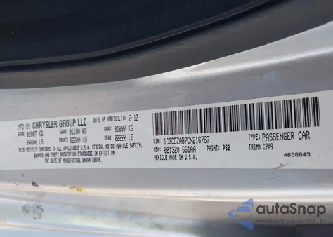 2012 Dodge Avenger Se from USA, damaged, VIN 1C3CDZAB7CN216767